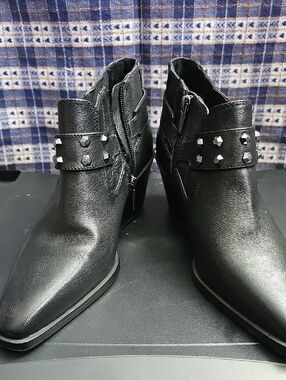 Vince Camuto Black Leather Ankle Boot